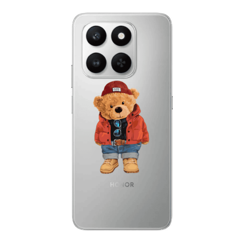 Honor Magic 400 Smart Bear in a hat Transparent Silicone TPU Θήκη